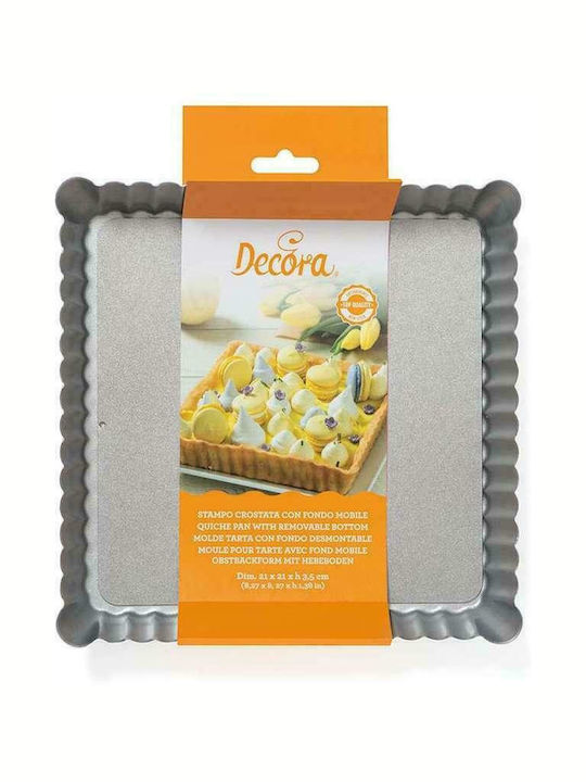Decora Formă de Patiserie pentru Tartă din Aluminiu 21x21x3.5buc 1buc