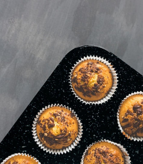 Elekom Formă de Patiserie pentru Cupcakes/Muffins din Aluminiu 6 Locuri 26.5x17.5x3buc 1buc