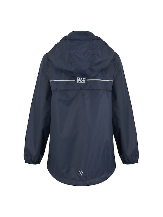 Wasserdichtes Kinder Casual Jacke Kurz mit Kapuze Dunkelblau
