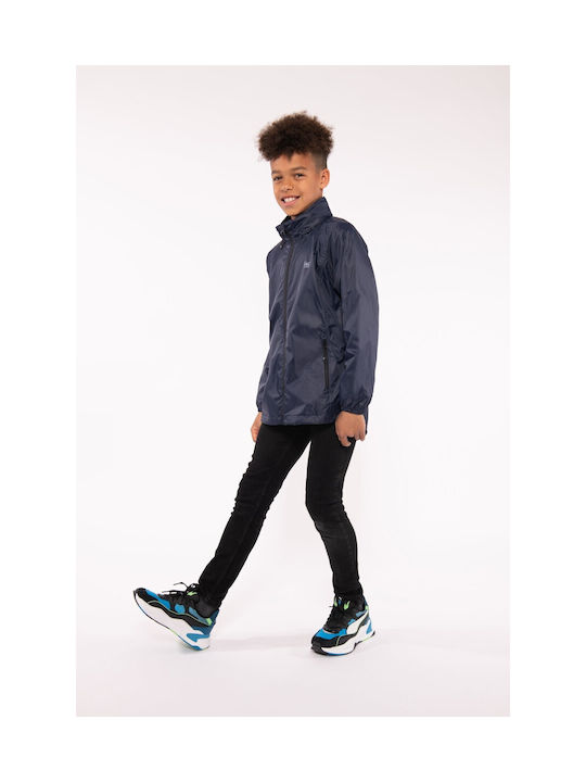 Wasserdichtes Kinder Casual Jacke Kurz mit Kapuze Dunkelblau