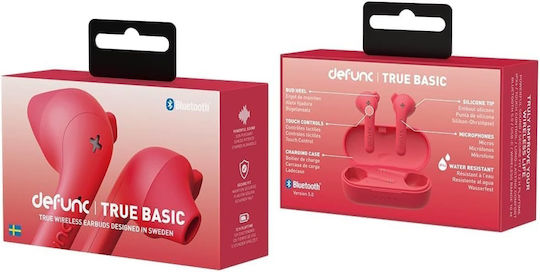 Defunc True Basic In-ear Bluetooth Handsfree Earphones with Charging Case Red