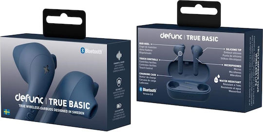 Defunc True Basic In-ear Bluetooth Handsfree Ακουστικά με Θήκη Φόρτισης Μπλε
