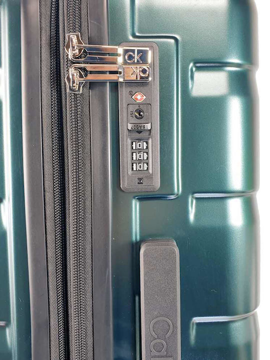 Calvin Klein Ridge Valiză Mare De Călătorie Dură Verde Cipru Cu 4 Roți Înălțime 77 Cm