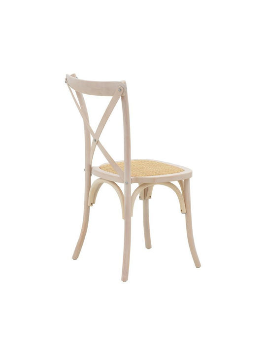 Dylon Cafe Wooden Chair White Wash 48x52x89cm