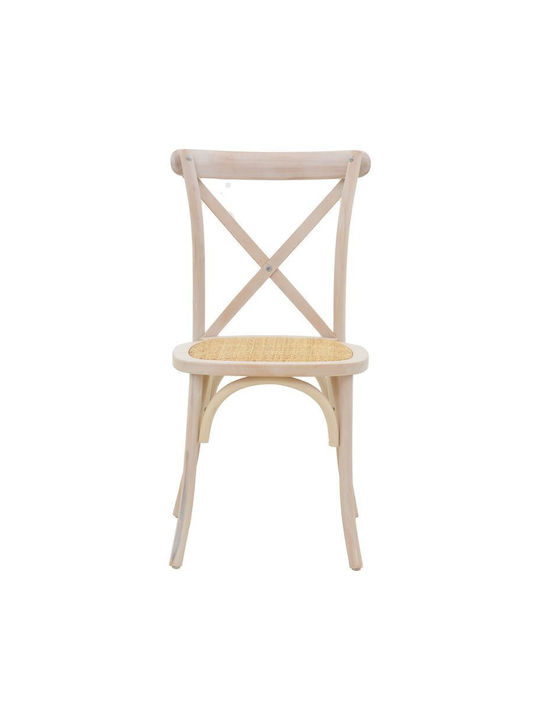 Dylon Καρέκλα Καφενείου Ξύλινη White Wash 48x52x89εκ.