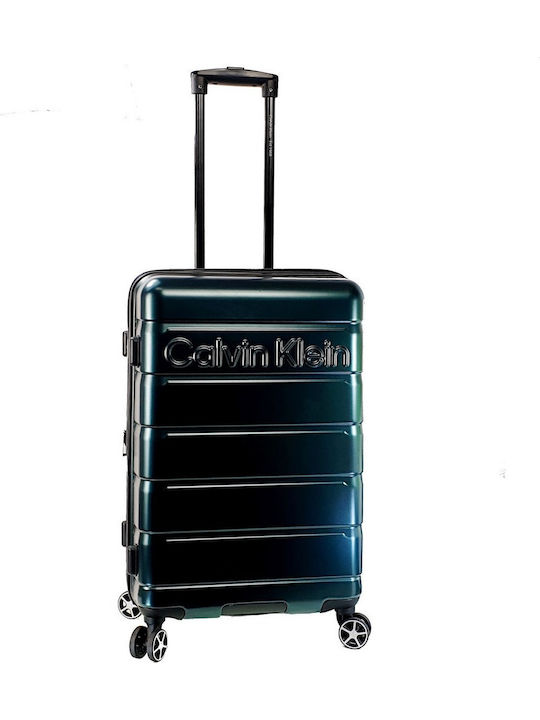 Calvin Klein Valiză De Călătorie Mijlocie Upright Dură Verde Cu 4 Roți