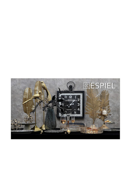 Espiel Marble Servierplatte Oval aus Porzellan Schwarz 33x33cm 2Stück