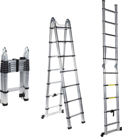 Detoolz Scara telescopică Aluminiu 14 Scări cu înălțime maximă de 4.4m