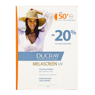 Ducray Melascreen UV Rich Cream Anti-Brown Spots Dry Skin Αδιάβροχη Αντηλιακή Κρέμα Προσώπου SPF50 2x50ml