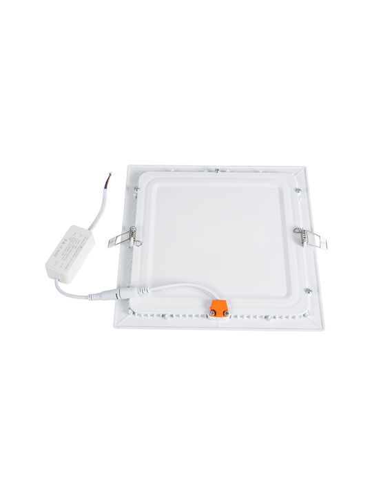 GloboStar Round Recessed LED Panel 20W with Warm White Light 2700K 22.5cm