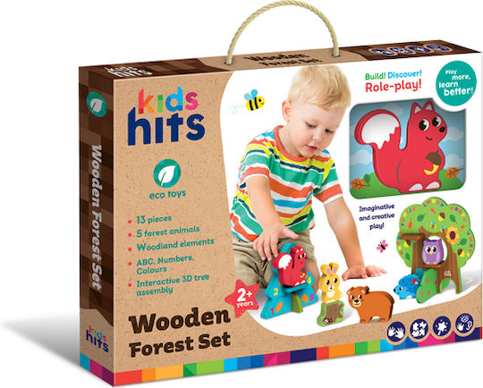 Kids Hits Ζωάκι Σετ Δάσος από Ξύλο για 24+ Μηνών