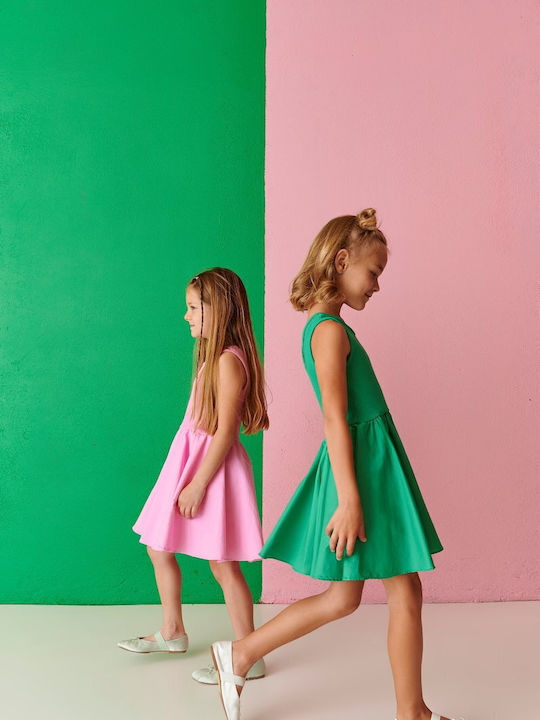 Kinderkleid Ärmellos Green