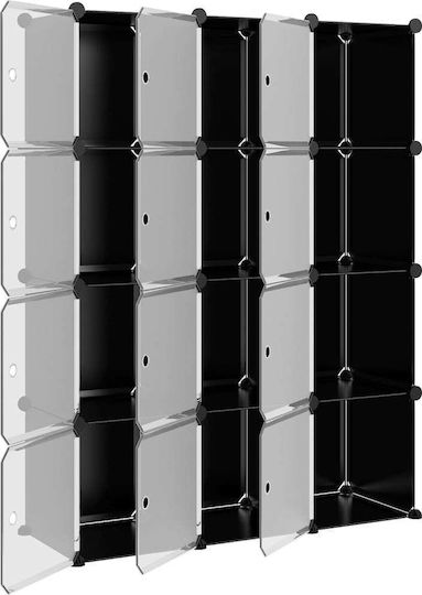 vidaXL Пластмасова Кутия За Съхранение С Капак Черна 94.5x31.5x124см 12 Бройки