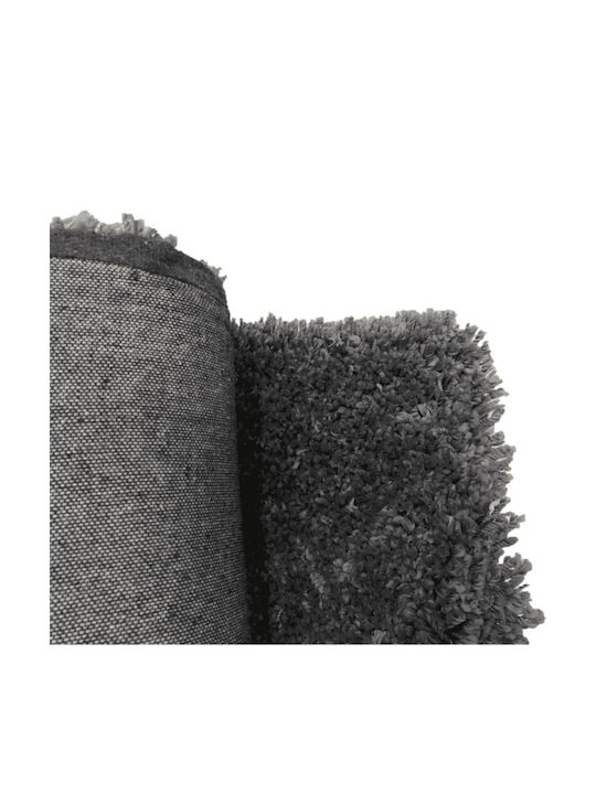 Eco-Carpet Rug Rectangular Shaggy Silk Charcoal