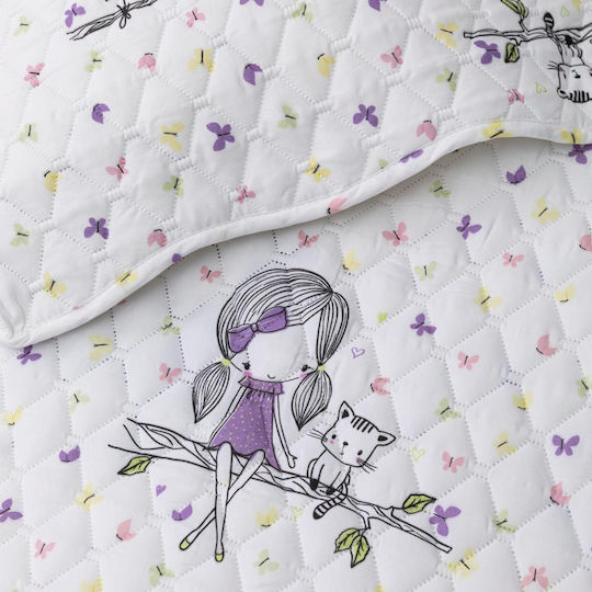 Borea Swing Baby Quilt aus Polyester White 110x140cm