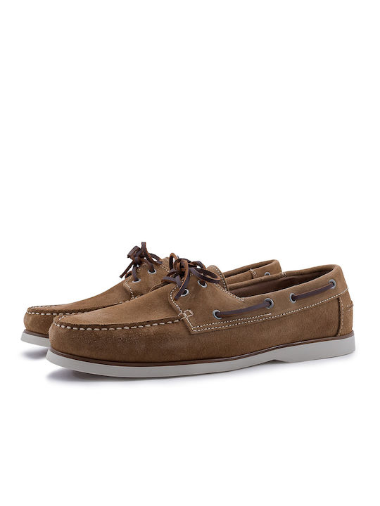 Ace Men's Leather Boat Shoes Beige