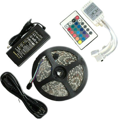 Waterproof LED Strip Power Supply USB (5V) RGB Length 5m Set with Remote Control and Power Supply