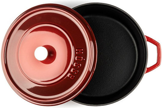 Hosse Solagio Flacher Topf aus Gusseisen 28cm Rubin