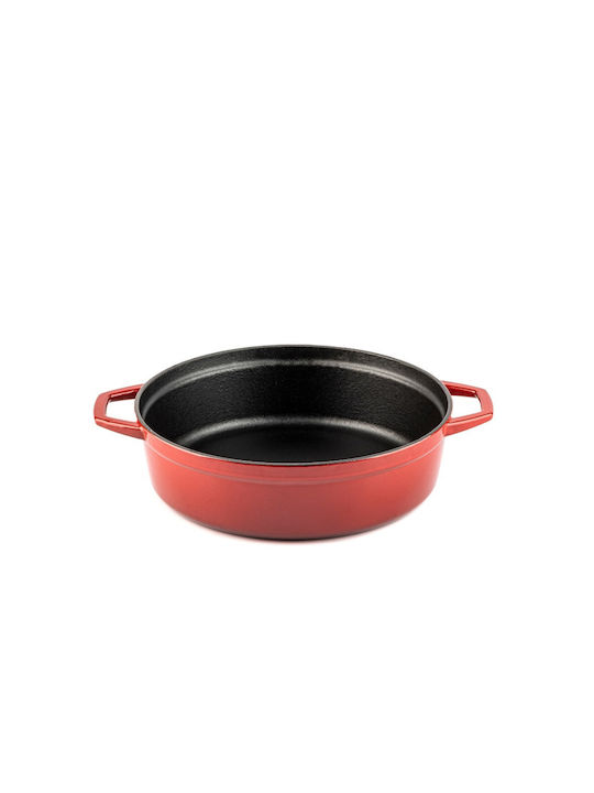 Hosse Solagio Flacher Topf aus Gusseisen 26cm Rubin