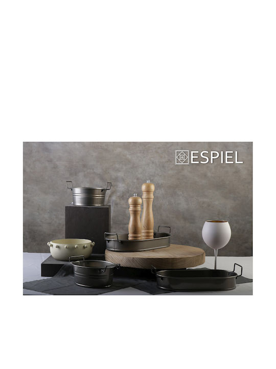 Espiel Olive Metal Oval Serving Tray with Handles in Green Color 32cm TEM206 1pcs