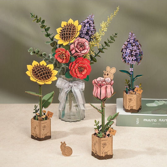 Rowood Holz-Bauspielzeug Blume für Kinder ab 8+ Jahre Jahren