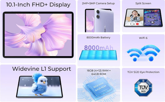 Oukitel OT6 10.1" Tablet (4GB/64GB) Γκρι