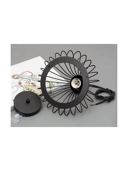 Powertech Hängelampe Schwarz mit Fassung E27 30x21cm.