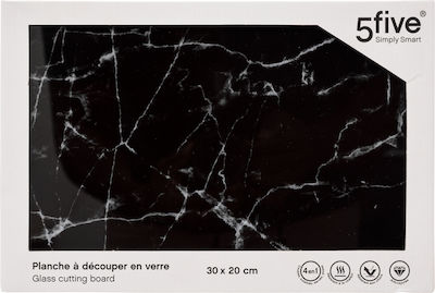 Marva Rectangular Glass Chopping Board Black 30x20cm