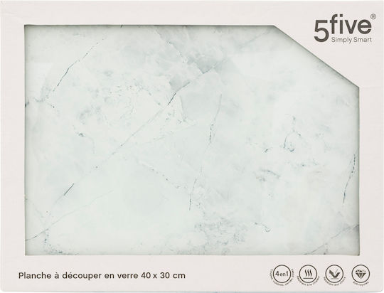 Atmosphera Rectangular Glass Chopping Board White 30x40cm