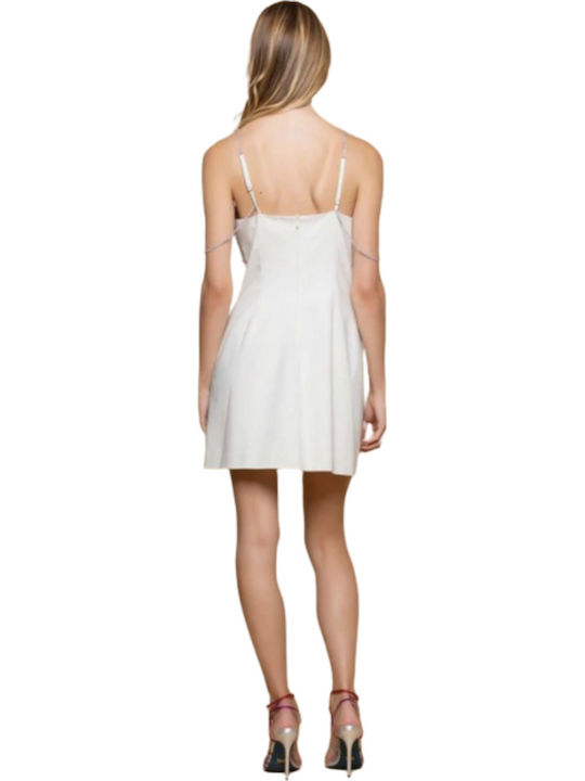 Summer Mini Evening Ecru Dress