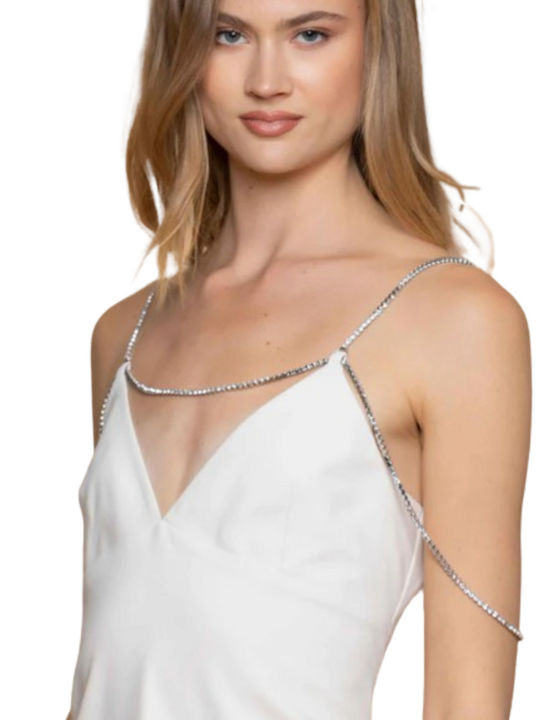 Summer Mini Evening Ecru Dress