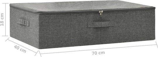 vidaXL Coș de Depozitare Tesatura cu capac Gri 70x40x18cm 1buc