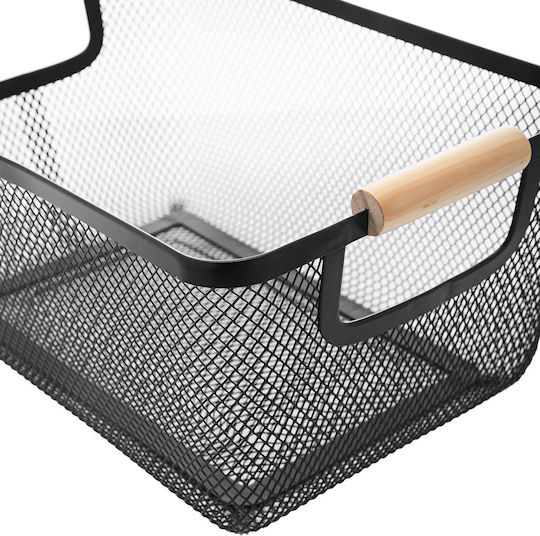 Estia Bamboo Essentials Καλάθι Αποθήκευσης Μαύρο 24x17x11cm