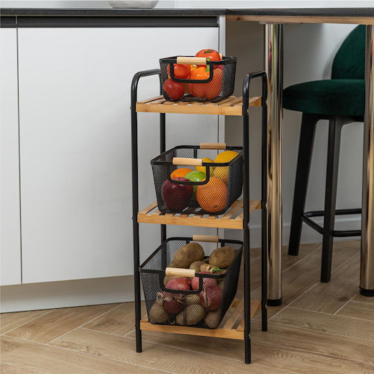 Estia Bamboo Essentials Καλάθι Αποθήκευσης Μαύρο 35x23x16cm