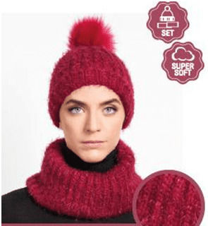 Pom Pom Beanie Frauen Beanie Gestrickt in Lila Farbe
