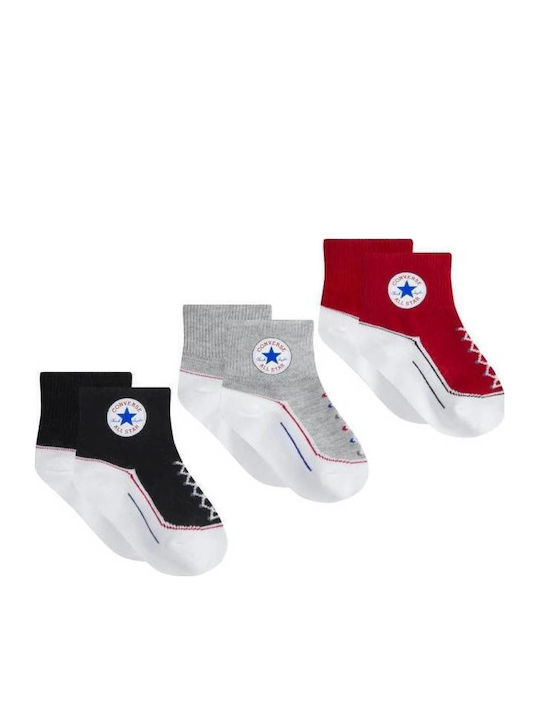 Converse Παιδικές Κάλτσες Πολύχρωμες 3 Ζευγάρια