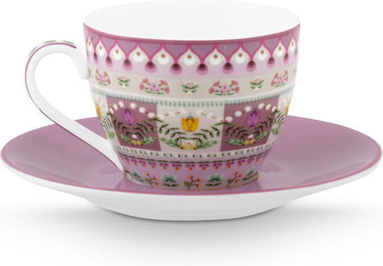 PiP Studio Lily & Lotus Tasse Espresso aus Porzellan Mehrfarbig 120ml