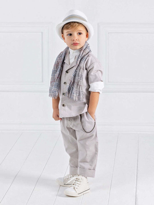 Designer's Cat Βαπτιστικό Κοστούμι για Αγόρι Μπεζ 6τμχ