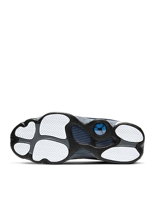 Retro Kids Sports Shoes Basketball with Laces Navy Blue