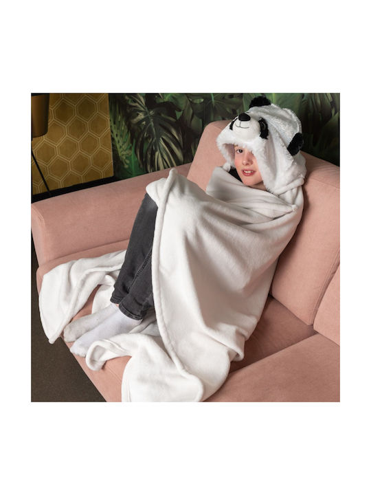 Noxxiez Κουβέρτα Fleece Λευκή 100x130εκ.
