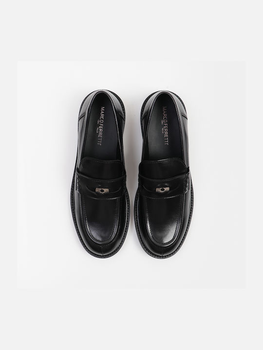 Maritan Leather Women's Loafers in Black Color