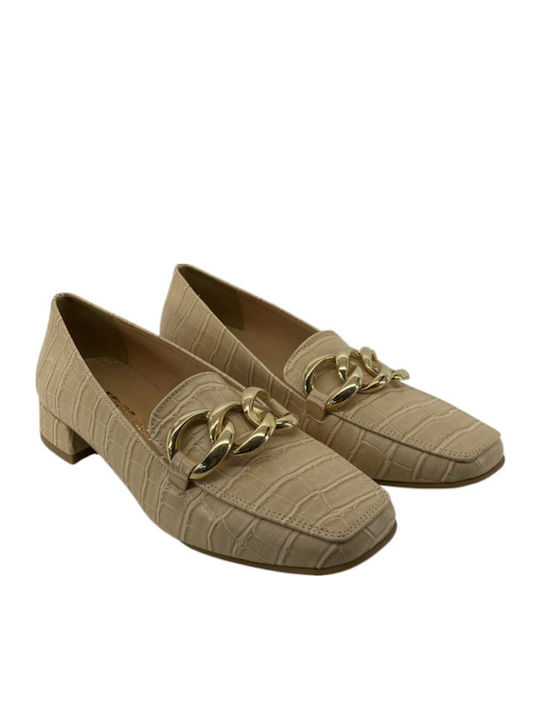 Women's Moccasins in Beige Color