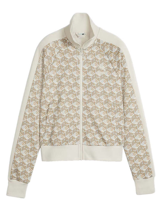 T7 Women's Short Sports Jacket for Winter Beige