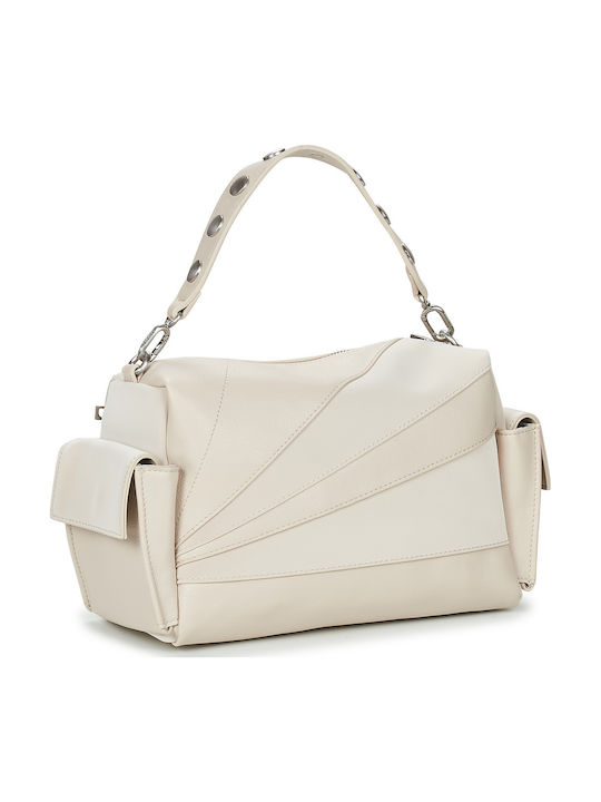 Leather Women's Bag Shoulder Beige