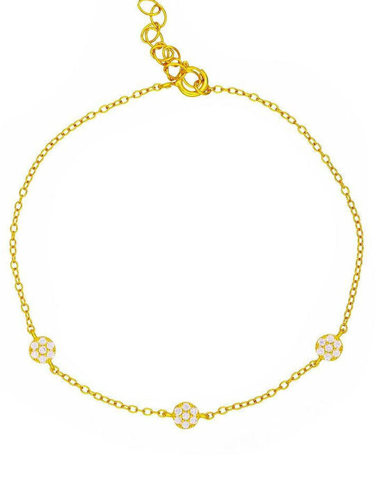 Excite-Fashion Bracelet Chain made of Silver Gold Plated with Zircon