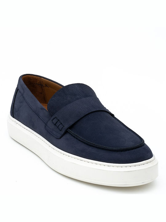 Philippe Lang Men's Leather Moccasins Blue