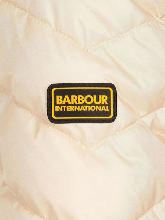 Women's Short Puffer Jacket for Winter Beige