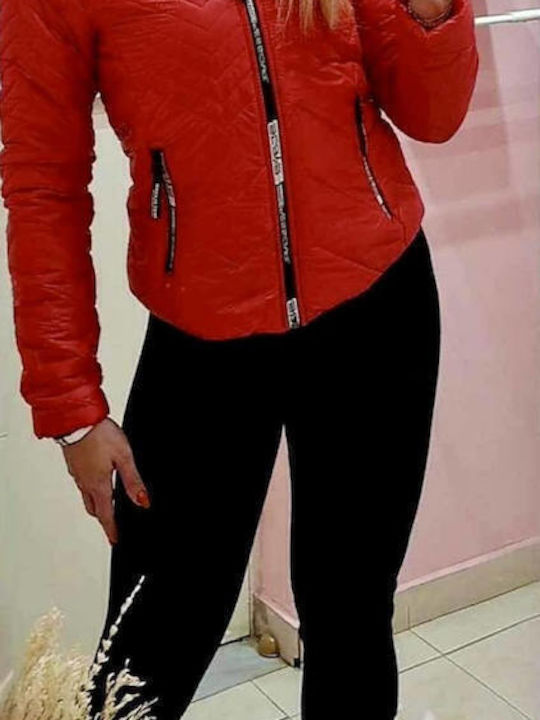 Woman's Fashion Jacket Puffer Red