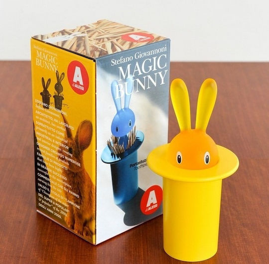 Alessi Θήκη για Οδοντογλυφίδες Magic Bunny Πλαστική 7x7x14εκ. Κίτρινη