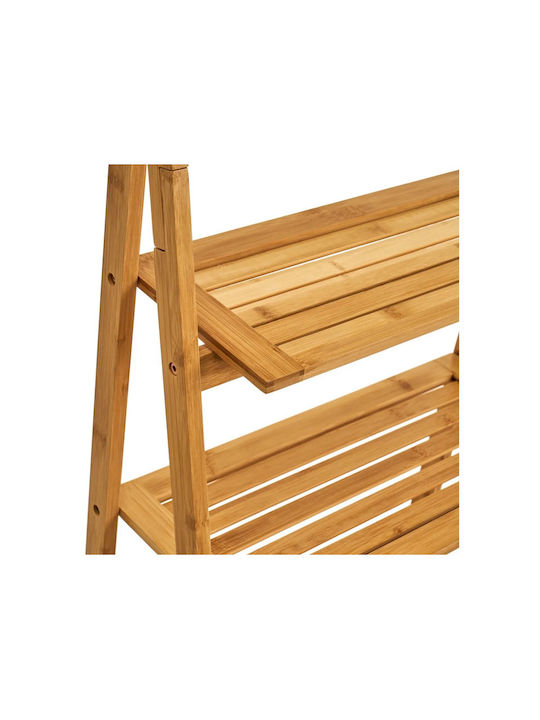 Bakaji Wooden Wall-Mounted Bathroom Shelf 53x31x153cm